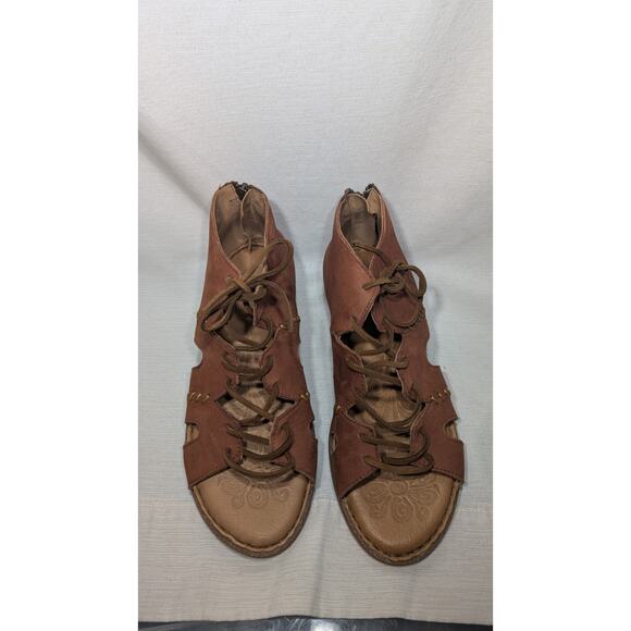 Born Womens Nea Red Ridge Nubuck Sandals Sz 8 39 Clay Boho Artisanal Gladiator - Picture 3 of 8